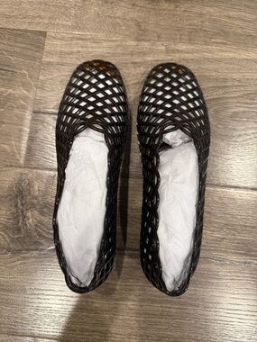 Steve Madden Black Woven Slip-On Flats